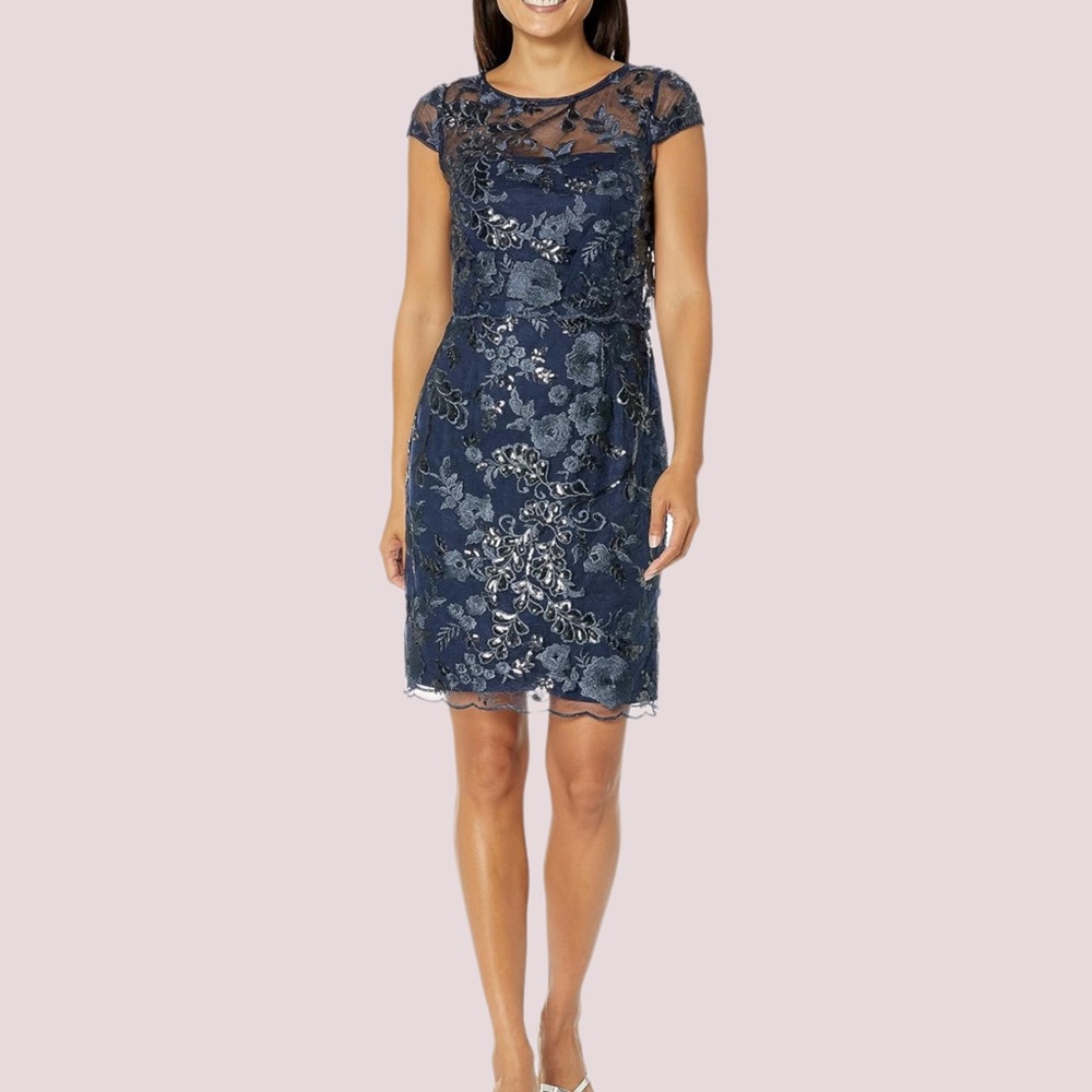 NWT‎ Adrianna Papell Women's Sequin Popover Dress - Sz 4
